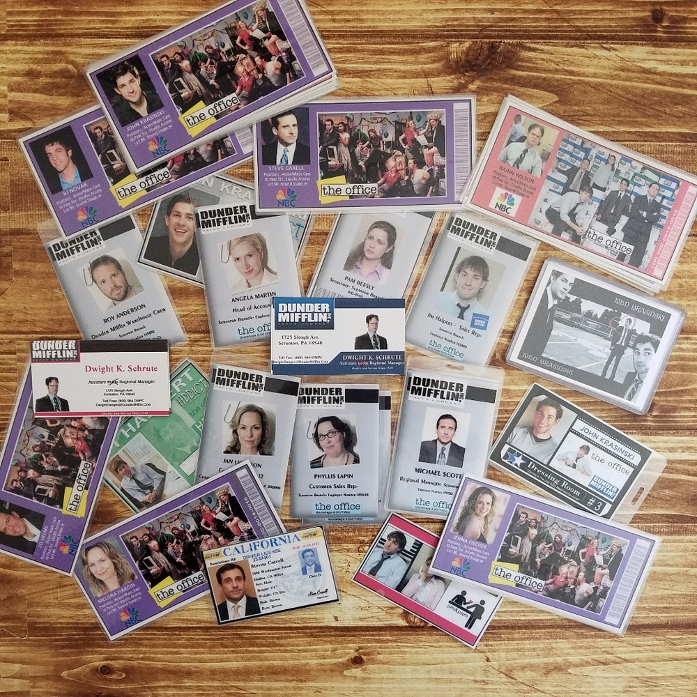 The Office TV Show Character Badge Card Lot - Party Supplies Funny Universal NBC